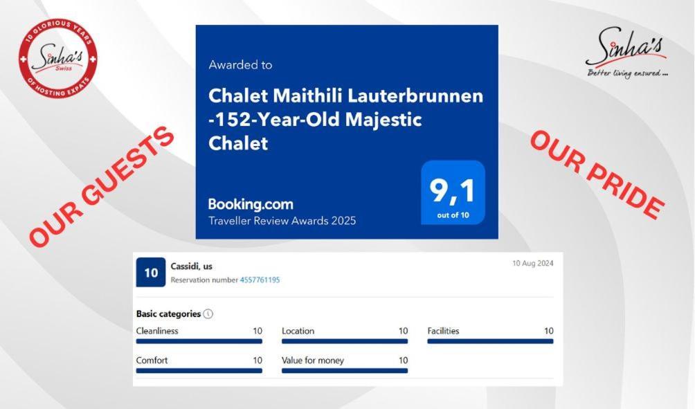 Chalet Maithili Lauterbrunnen -152-Year-Old Majestic Chalet Eksteriør bilde